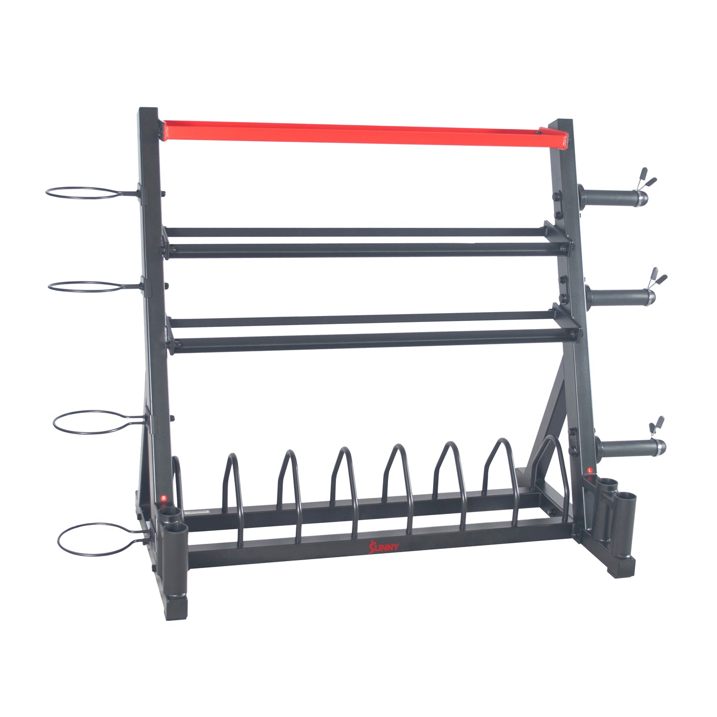 Sunny Health & Fitness All-In-One Weights Storage Rack Stand