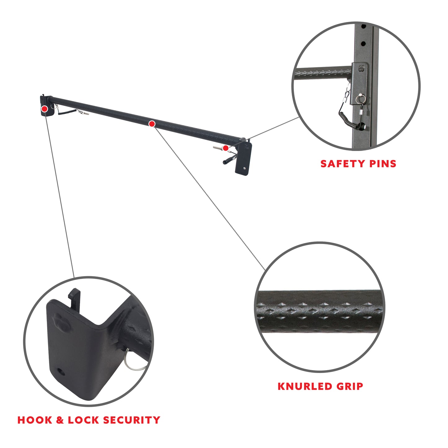 Sunny Health & Fitness Pull Up Bar Attachment for Power Racks and Cages