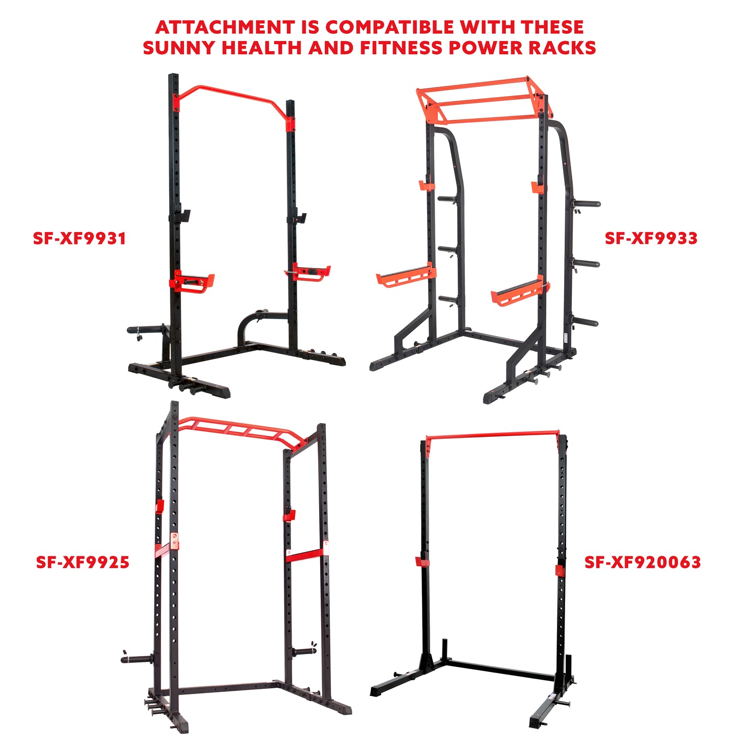 Sunny Health & Fitness J-Hook Attachment for Power Racks and Cages