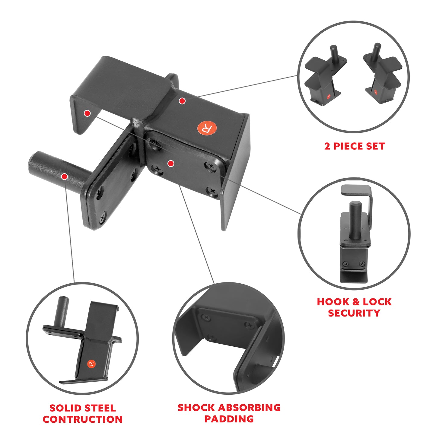 Sunny Health & Fitness J-Hook Attachment for Power Racks and Cages