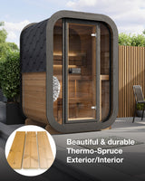 SaunaLife CL3G 2-Person Outdoor Sauna Kit — SL CL3G Feature Thermo Spruce