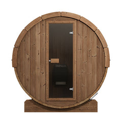 SaunaLife Model E6 Outdoor Barrel Sauna Kit – Ergo Series, Up to 3 Persons, Thermo-Spruce