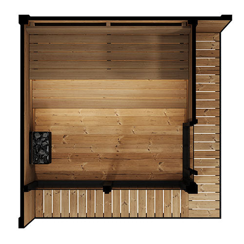 SaunaLife Model GL6 Outdoor Sauna Kit – Garden Luxury Series, Up to 6 Persons, Thermo-Spruce