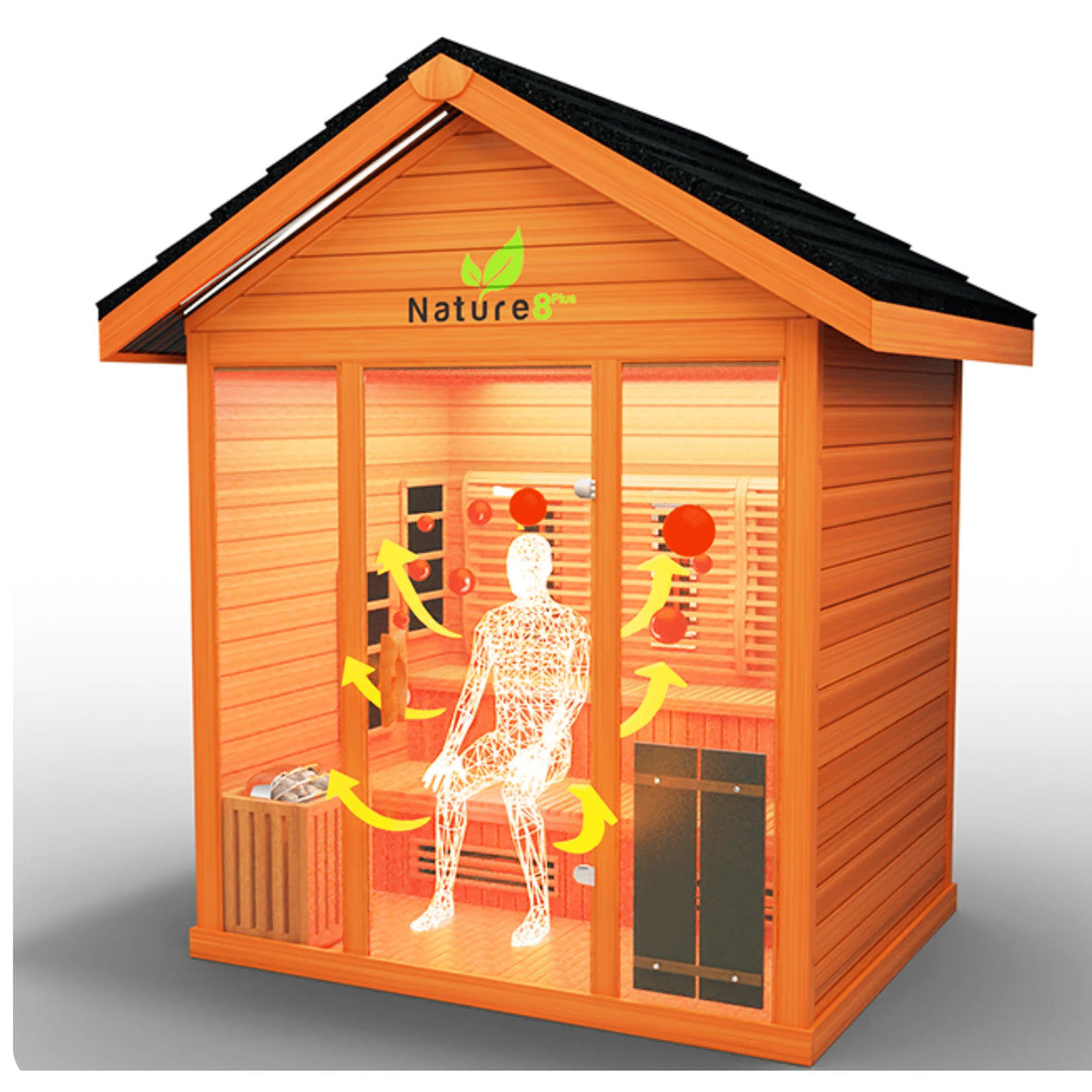 Medical Saunas Nature 9 Plus Hybrid Outdoor Sauna (Six Person)