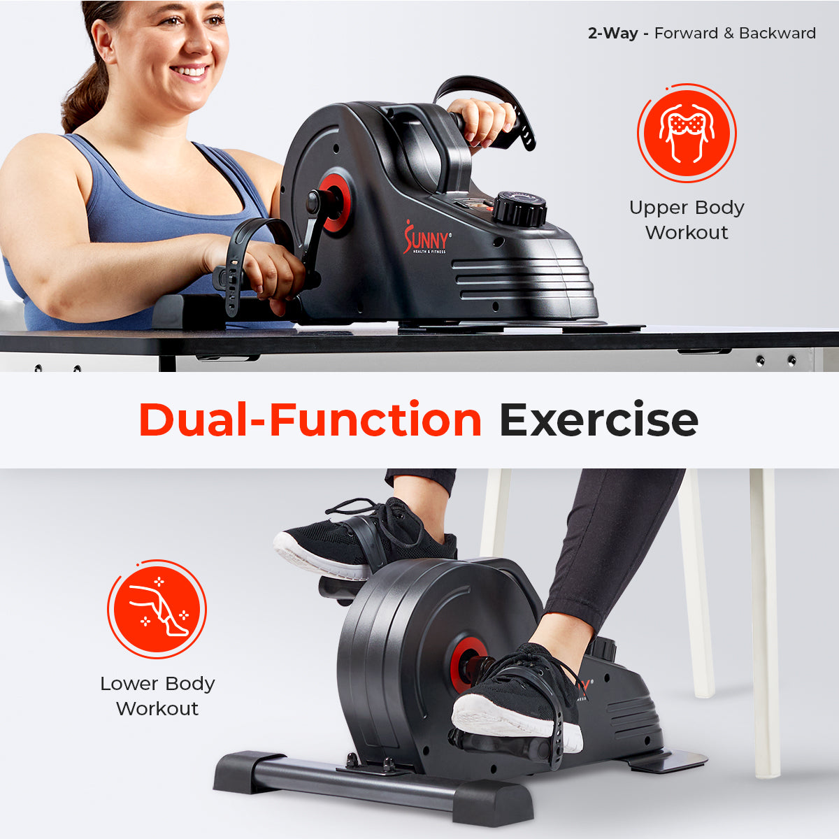 Sunny Health & Fitness Smart Under Desk Magnetic Cycle