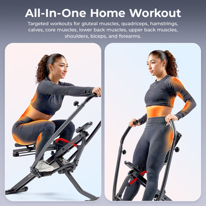 Sunny Health & Fitness Full Body Adjustable Multifunction Smart Row-N-Ride® Trainer