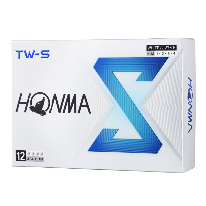 Honma TW-S Golf Balls – 12-Pack (3-Ball x 4 Sleeves), Tour Spin Control