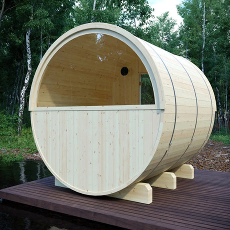 Tampere Finnish Barrel Sauna with WiFi Heater - Finnish Sauna Builders