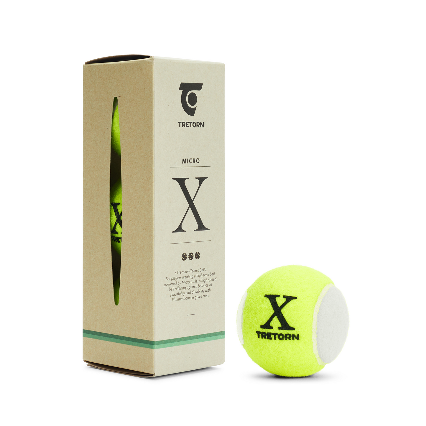 Lobster Micro X Tennis Balls – 3 Pack Sleeve | Co-Branded Tretorn Micro X