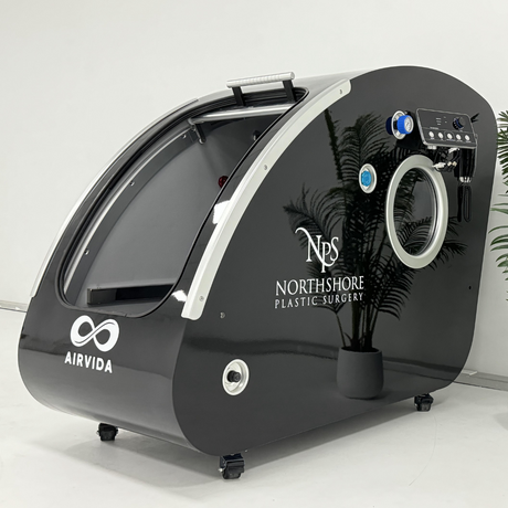 Airvida Elite 1.3–2.0 ATA Hard Shell Sitting Hyperbaric Chamber — Stainless Steel Wellness System