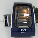 Airvida Elite 1.3–2.0 ATA Hard Shell Sitting Hyperbaric Chamber — Stainless Steel Wellness System