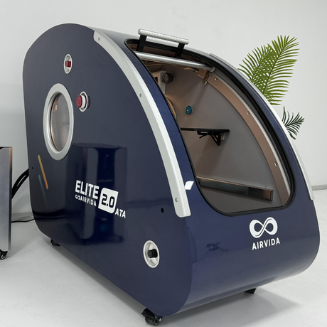Airvida Elite 1.3–2.0 ATA Hard Shell Sitting Hyperbaric Chamber — Stainless Steel Wellness System