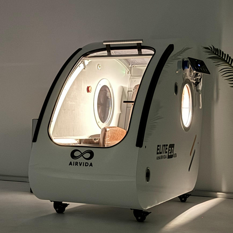Airvida Elite 1.3–2.0 ATA Hard Shell Sitting Hyperbaric Chamber — Stainless Steel Wellness System
