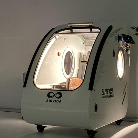 Airvida Elite 1.3–2.0 ATA Hard Shell Sitting Hyperbaric Chamber — Stainless Steel Wellness System