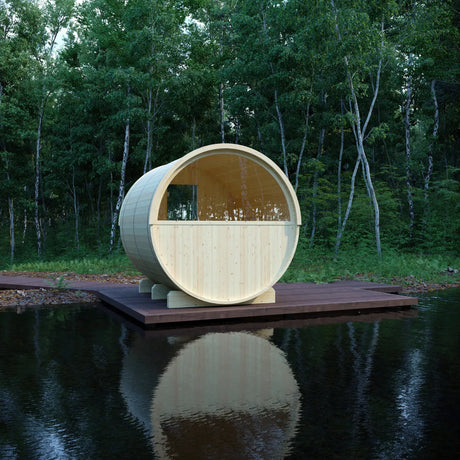 Vassa Finnish Barrel Sauna with WiFi Heater - Finnish Sauna Builders
