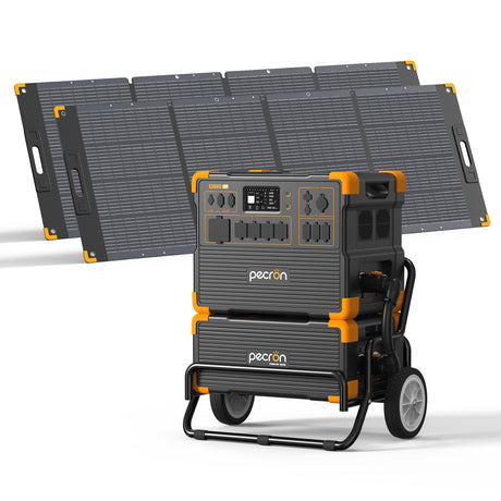 PECRON E3600LFP Solar Generator Kit – 3600W, 3072Wh LiFePO4, 2400W Solar Power