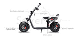 SoverSky X7 2000W Electric Fat Tire Citycoco Scooter – Up to 30 mph