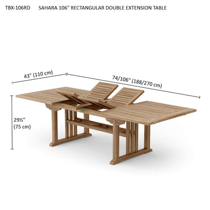 Anderson Teak Sahara 106″ Rectangular Double Extension Table [TBX-106RD]