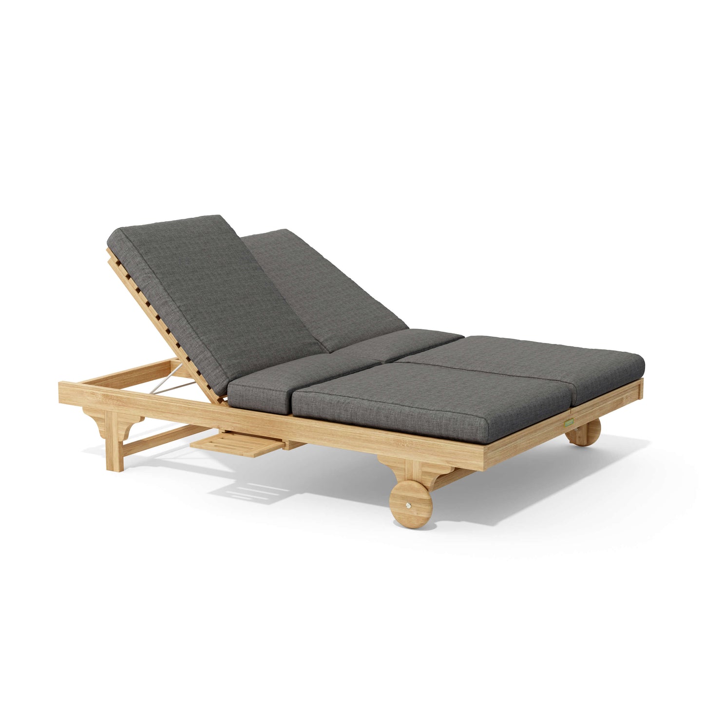 Anderson Teak BEL-AIR Double Sun Lounger – Solid Teak, Dual Position Seating, Slide-Out Trays