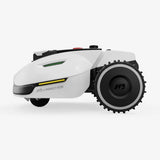 Robotic lawn mower on a white background