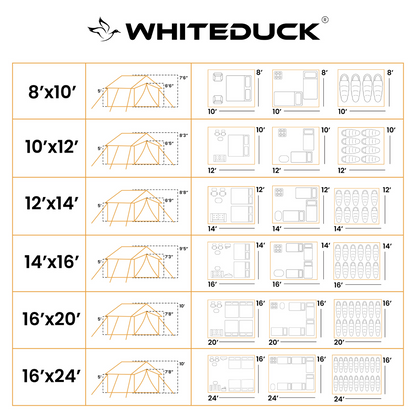 White Duck Outdoors Alpha Pro Wall Tent – 16' x 20' (4-Season)