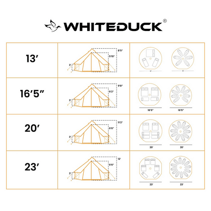 White Duck Outdoors Avalon Bell Tent – 20' (Premium 4-Season Bell Tent)