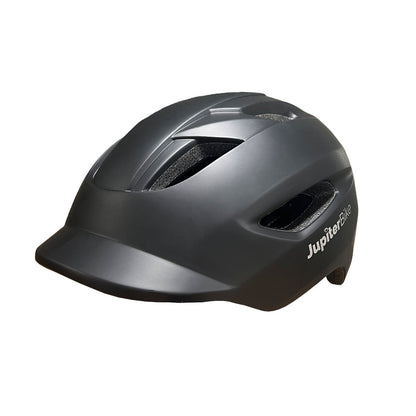 Gray helmet with 'Jupiter Bike' branding on a white background