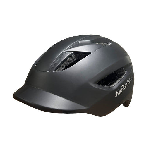 Gray helmet with 'Jupiter Bike' branding on a white background
