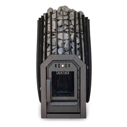 Cozy Heat SW Thru-Wall Wood Burning Sauna Stove with Sauna Stones [COZY SW-TW]