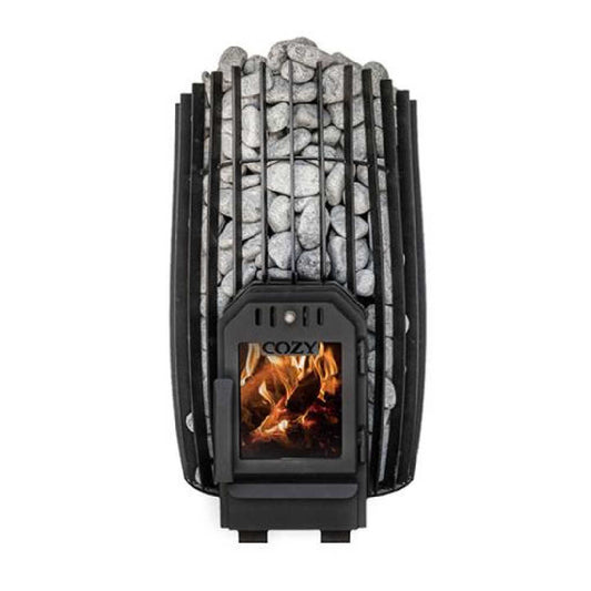 Cozy Heat SW Thru-Wall Wood Burning Sauna Stove with Sauna Stones [COZY SW-TW]