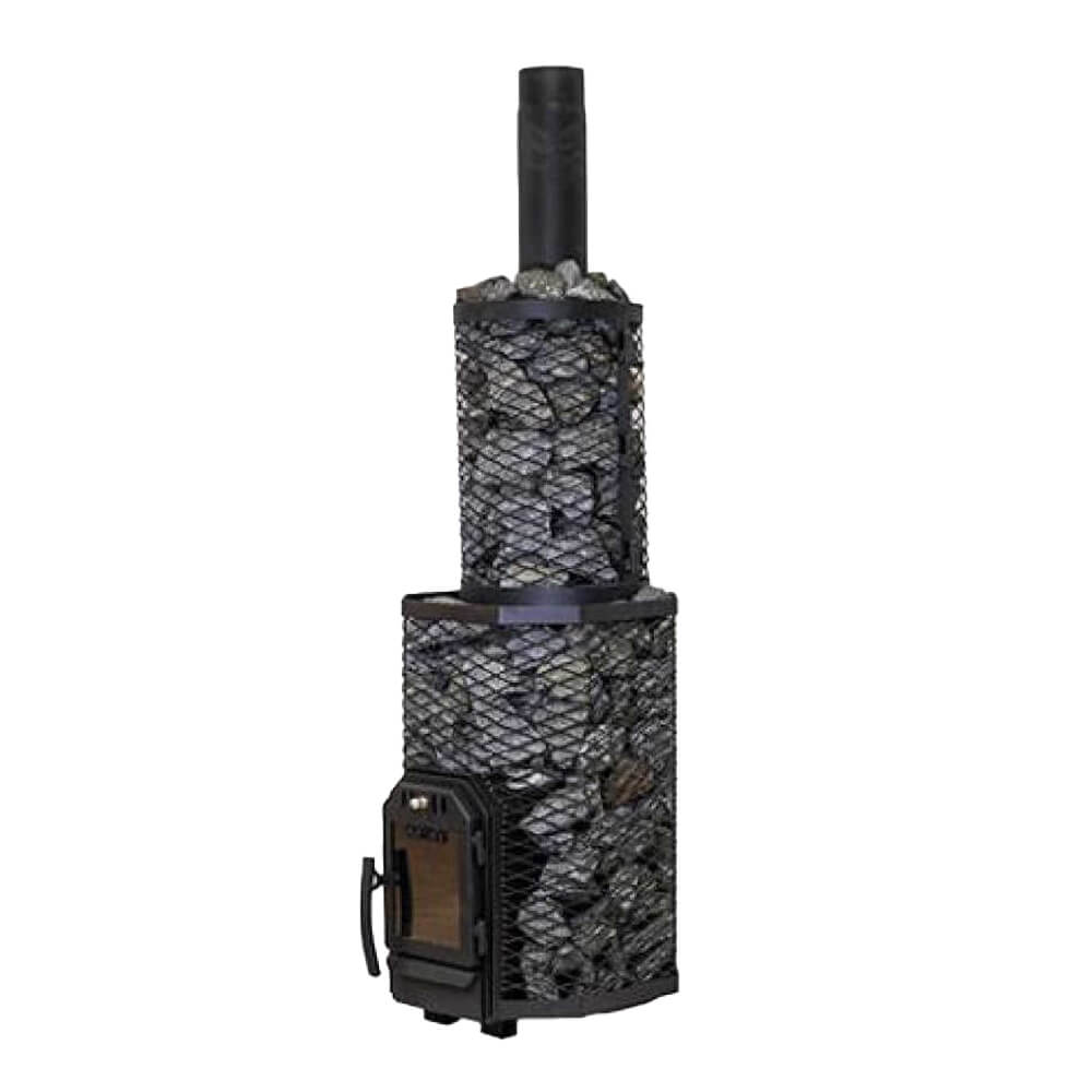 Cozy Heat Wood‑Burning Floor Mount Sauna Stove with Chimney Kit & Sauna Stones – Stainless Steel, 12KW / 18KW