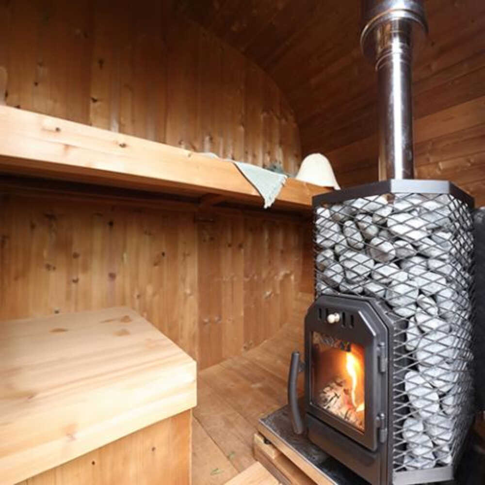 Cozy Heat Wood‑Burning Floor Mount Sauna Stove with Chimney Kit & Sauna Stones – Stainless Steel, 12KW / 18KW