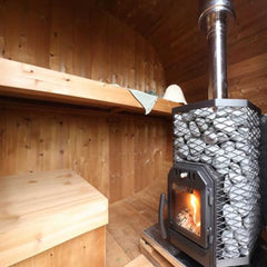 Cozy Heat Wood‑Burning Floor Mount Sauna Stove with Chimney Kit & Sauna Stones – Stainless Steel, 12KW / 18KW