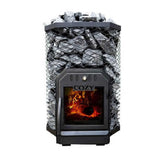 Cozy Heat Wood‑Burning Floor Mount Sauna Stove with Chimney Kit & Sauna Stones – Stainless Steel, 12KW / 18KW