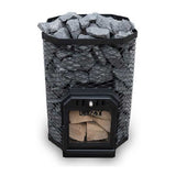 Cozy Heat Wood‑Burning Floor Mount Sauna Stove with Chimney Kit & Sauna Stones – Stainless Steel, 12KW / 18KW