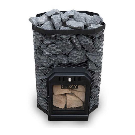 Cozy Heat Wood‑Burning Floor Mount Sauna Stove with Chimney Kit & Sauna Stones – Stainless Steel, 12KW / 18KW