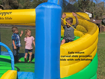 Island Hopper Curved Double Slide Inflatable Bounce House