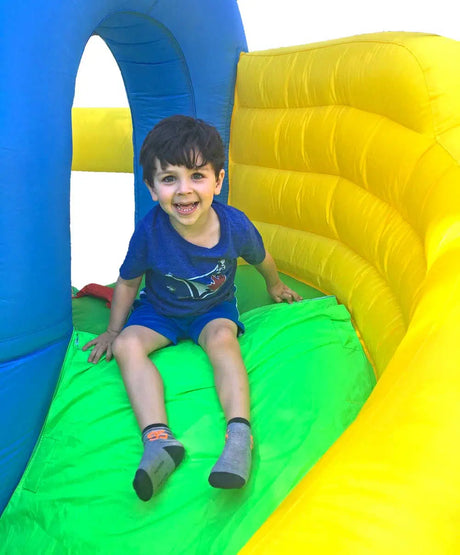 Island Hopper Curved Double Slide inflatable bounce house — photo 7