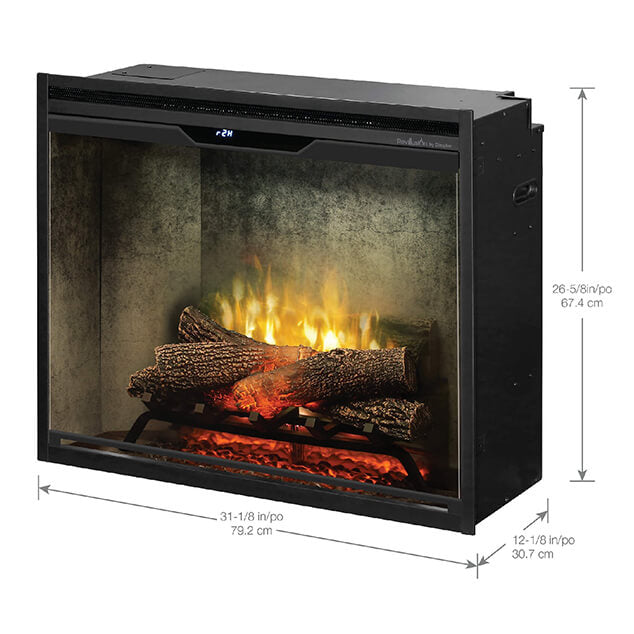 Dimplex Revillusion Built-In Electric Firebox With Weathered Concrete Liner & Plug Kit [RBF30/42WC-FG]
