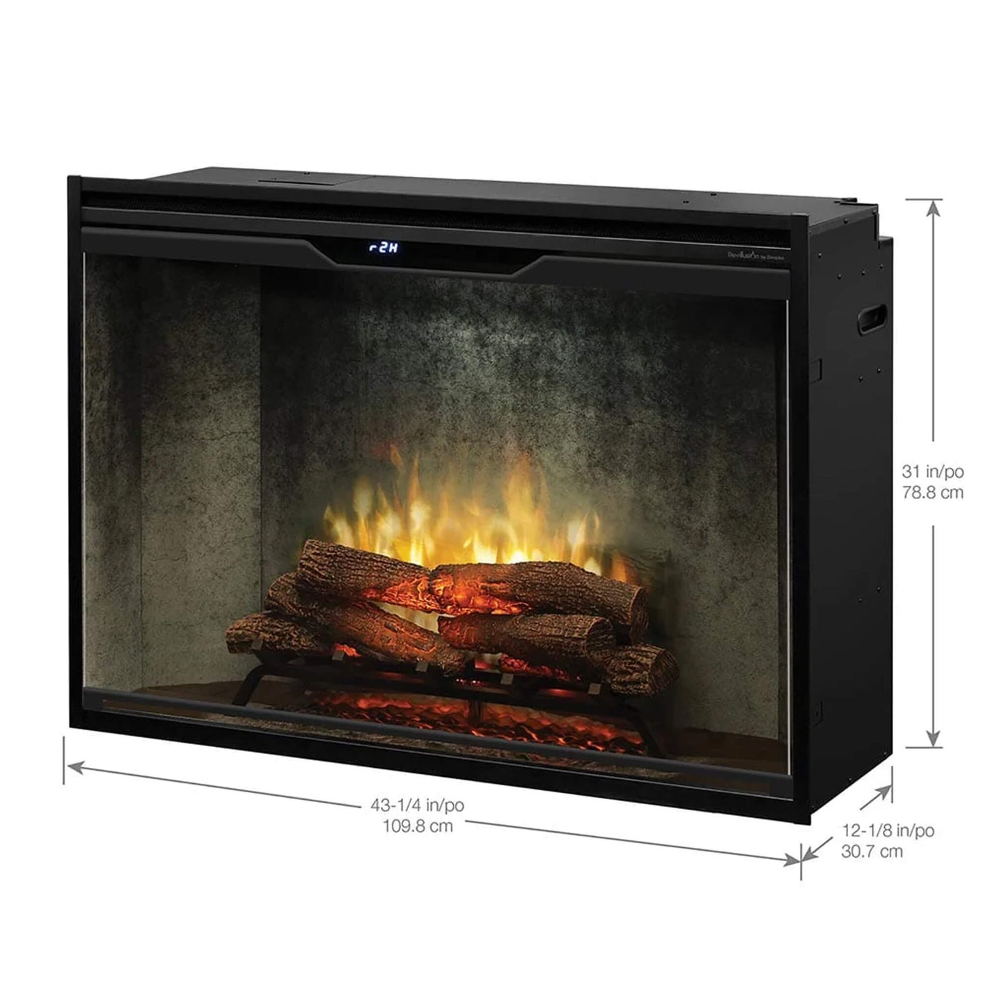 Dimplex Revillusion Built-In Electric Firebox With Weathered Concrete Liner & Plug Kit [RBF30/42WC-FG]