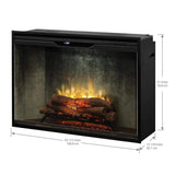 Dimplex Revillusion Built-In Electric Firebox With Weathered Concrete Liner & Plug Kit [RBF30/42WC-FG]