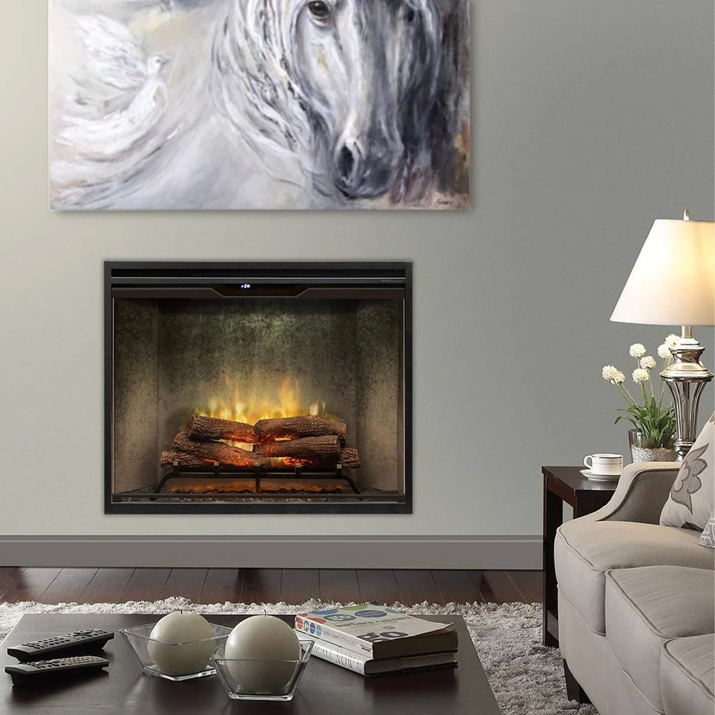 Dimplex Revillusion Built-In Electric Firebox With Weathered Concrete Liner & Plug Kit [RBF30/42WC-FG]