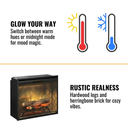 Dimplex Revillusion Built-In Electric Firebox With Weathered Concrete Liner & Plug Kit [RBF30/42WC-FG]
