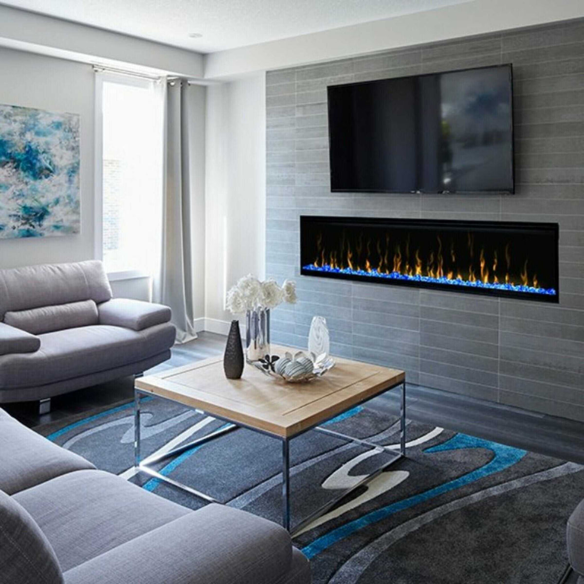 Dimplex IgniteXL 74" Premium Built-In Linear Electric Fireplace With Integrated Heater Fan [XLF74]