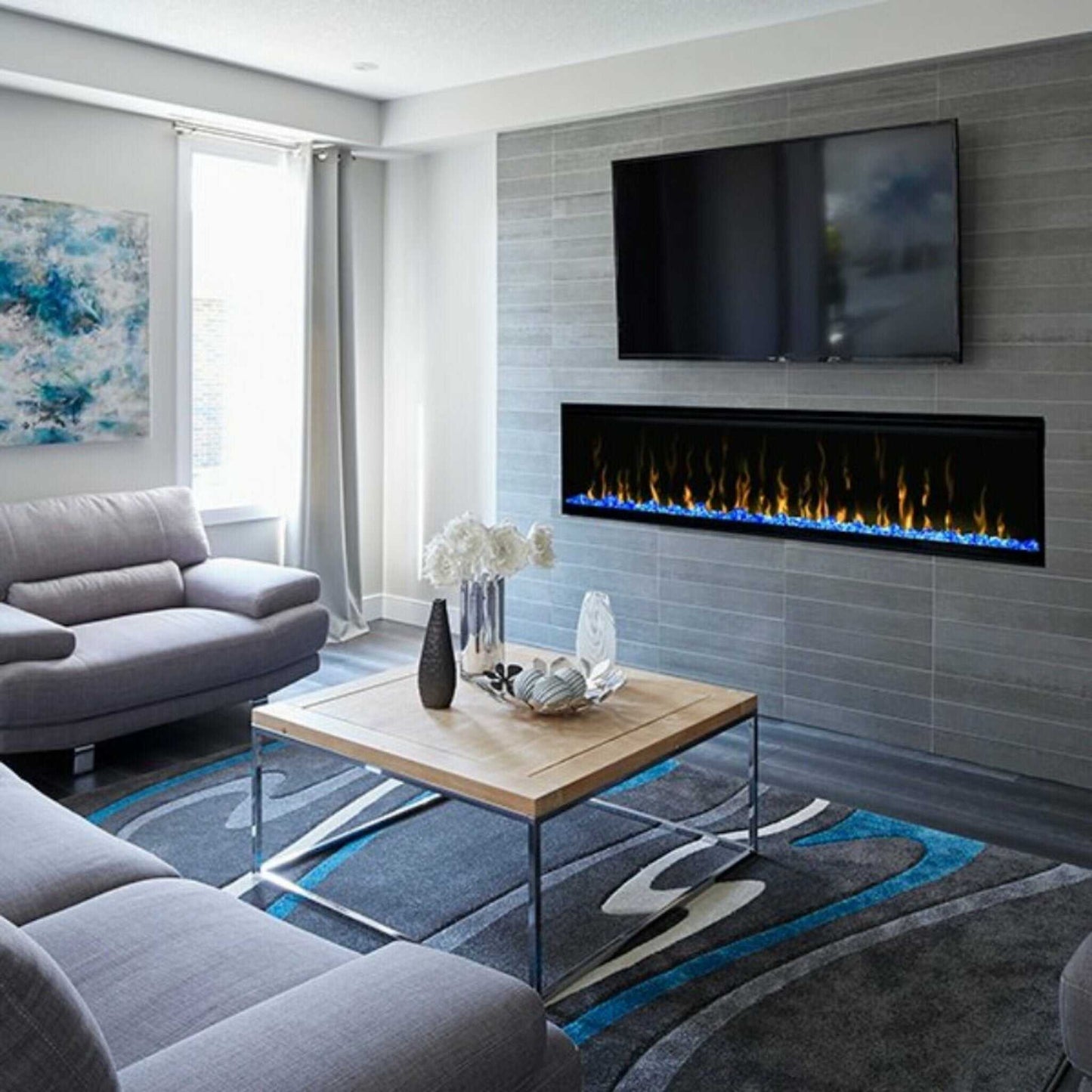Dimplex IgniteXL 74" Premium Built-In Linear Electric Fireplace With Integrated Heater Fan [XLF74]