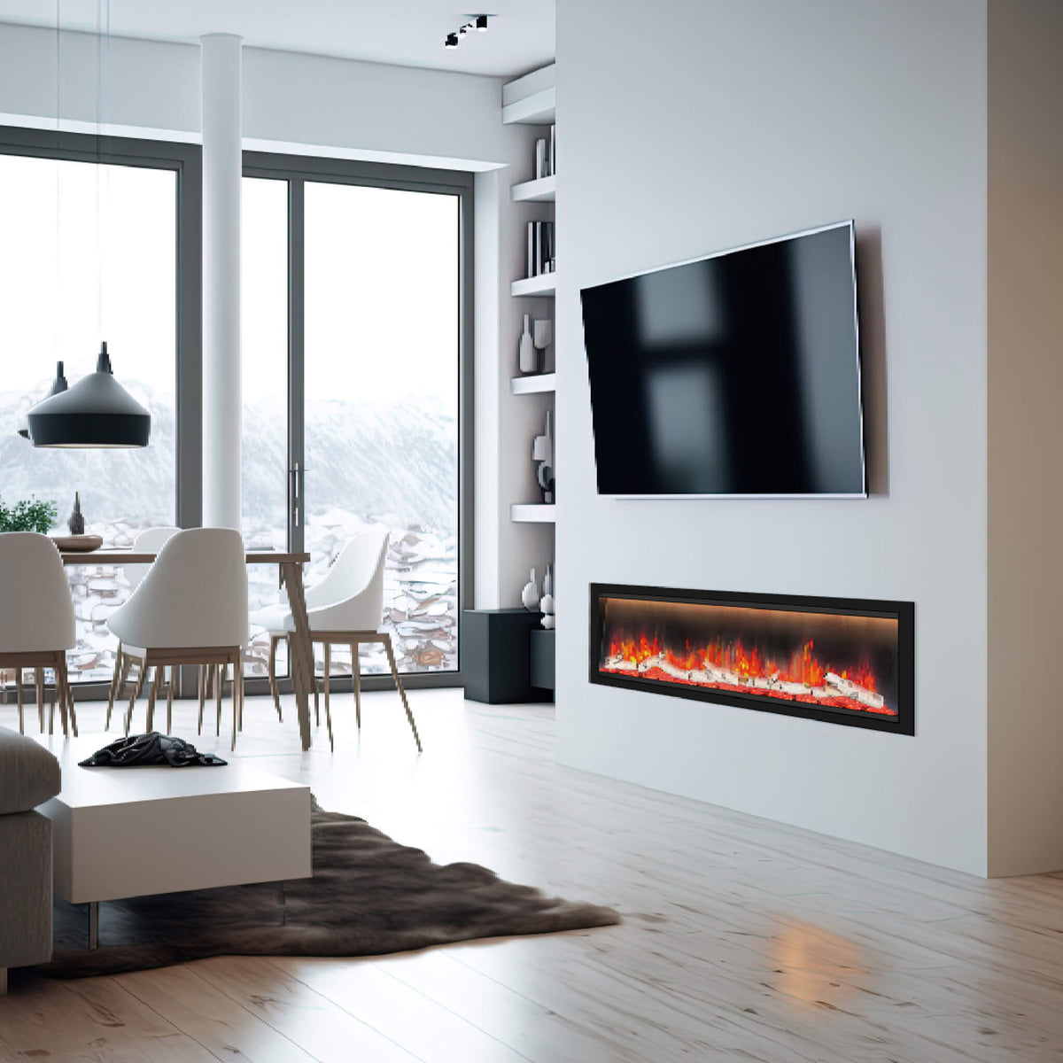 Dynasty Allegro 68" Smart Linear Electric Fireplace With Remote Control [DY-BFM68]