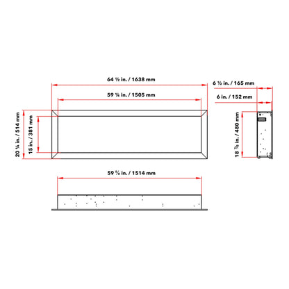 Dynasty Cascade 64" Smart Linear Electric Fireplace [DY-BTX64]