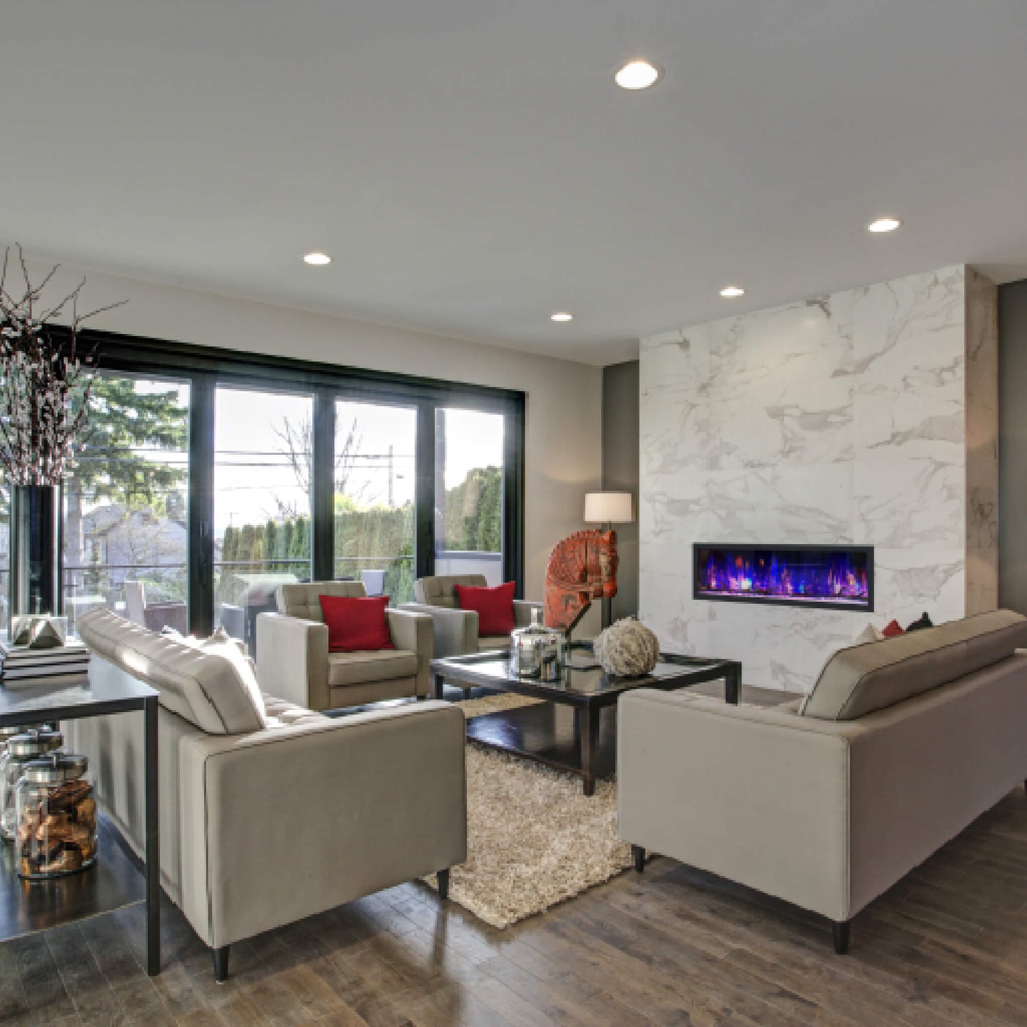 Dynasty Cascade 64" Smart Linear Electric Fireplace [DY-BTX64]