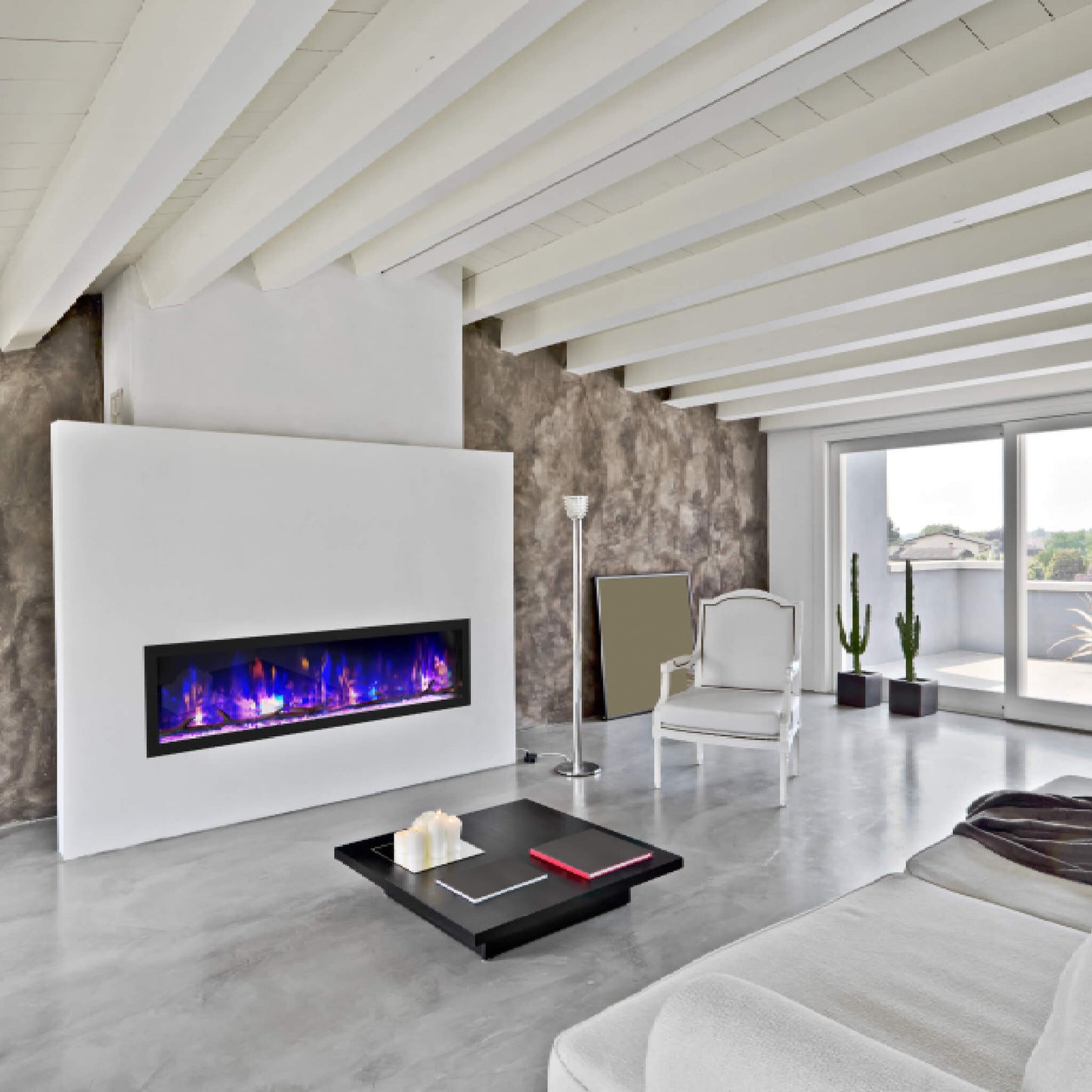 Dynasty Cascade 64" Smart Linear Electric Fireplace [DY-BTX64]