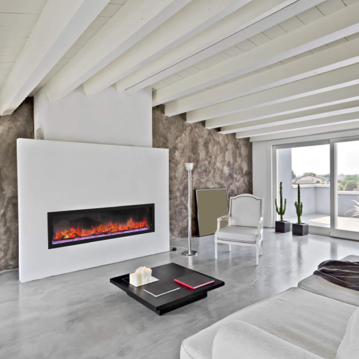 Dynasty Cascade 64" Smart Linear Electric Fireplace [DY-BTX64]